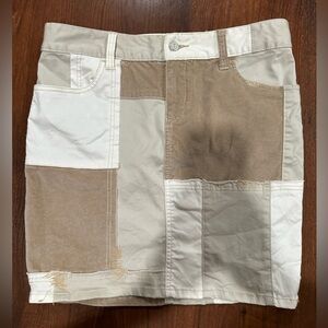 Ladies Pilcro And The Letterpress Anthropologie Beige Patchwork Skirt Size 27
